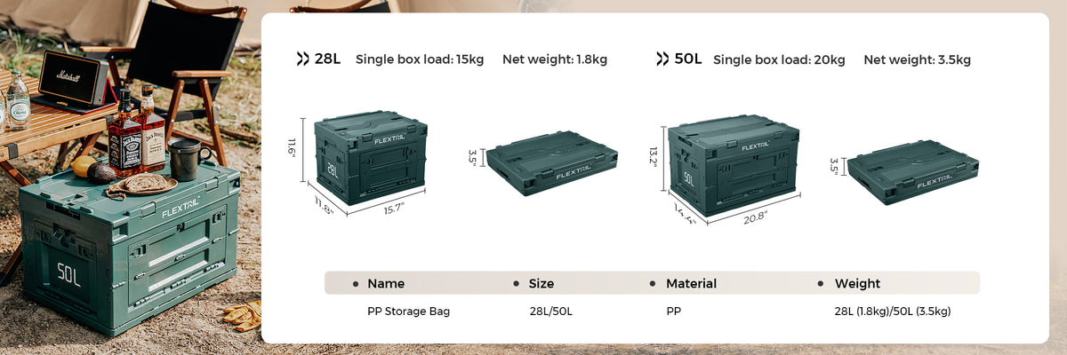 50L Folding Camping Storage Box, Clothes Storage with Wheels and Foldable  Blanket Storage Bags with Wooden Lid Collapsible, Multi Directional Open