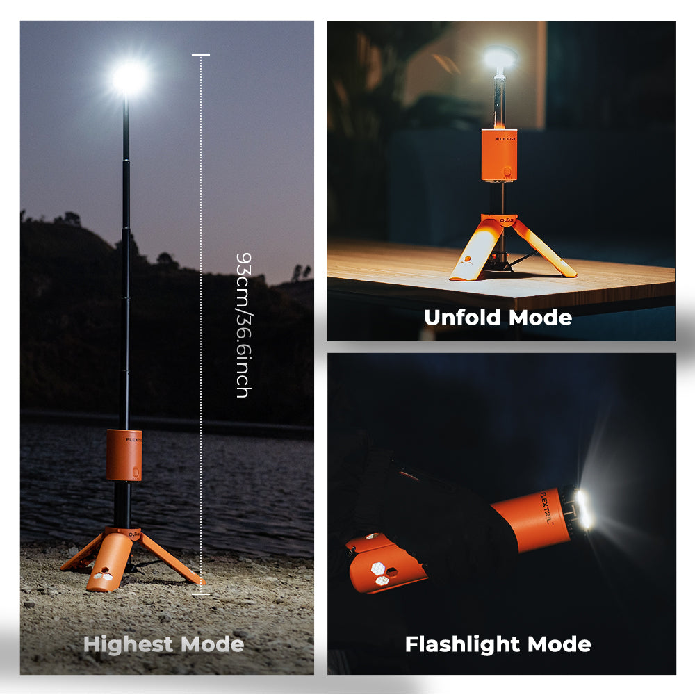 LANTERNA EVO - FLEXTAIL x OuTask Lanterna telescopica 2 in 1 per un'illuminazione versatile