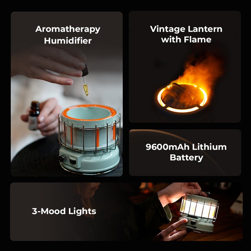 MAX LANTERN - Vintage latarnia 3 w 1 z płomieniem
