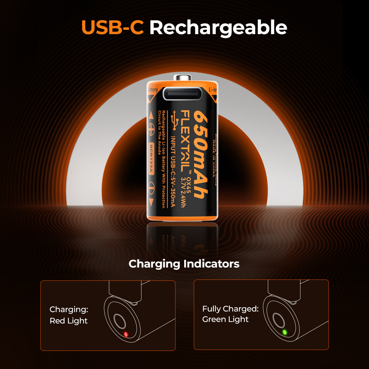 ZERO BATTERY 650CHT - High Performance RCR123A Li-ion Battery